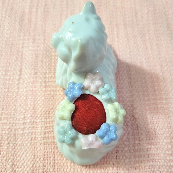 Vintage Persian Cat Pin Cushion Porcelain Figurine - Picture 5 of 7